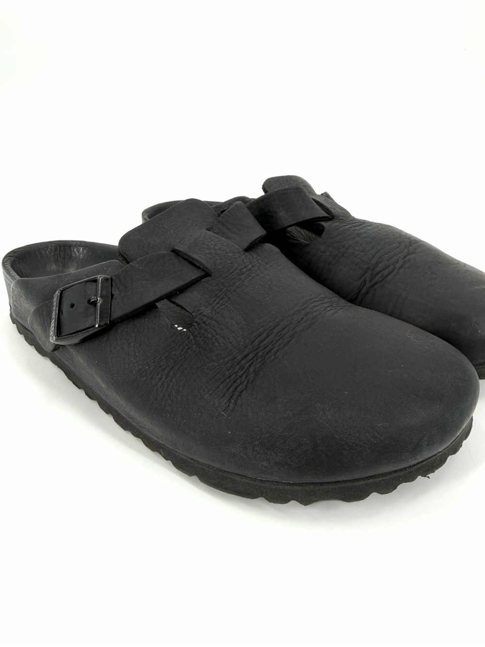 Black Birkenstock Boston Exquisite Leather Clogs Sz 39 EU / 8-8.5 US Black